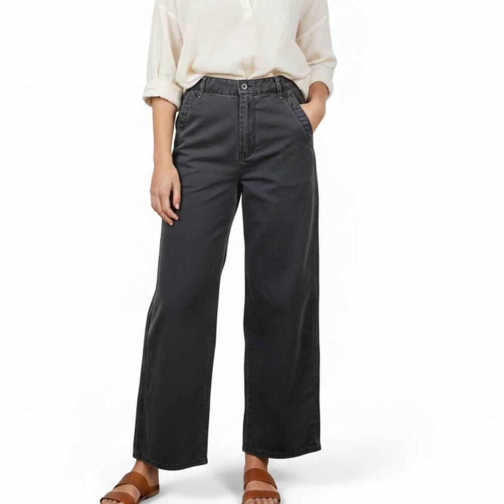 XiRENA high rise straight leg cotton twill pants carbon grey sz XS
